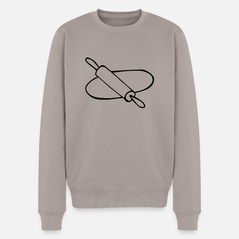 Teig ausrollen2 - Männer Premium Bio Pullover - Taupe