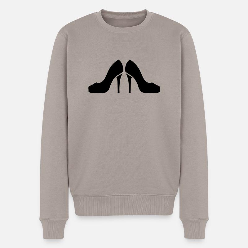 Schuhe - Männer Premium Bio Pullover - Taupe