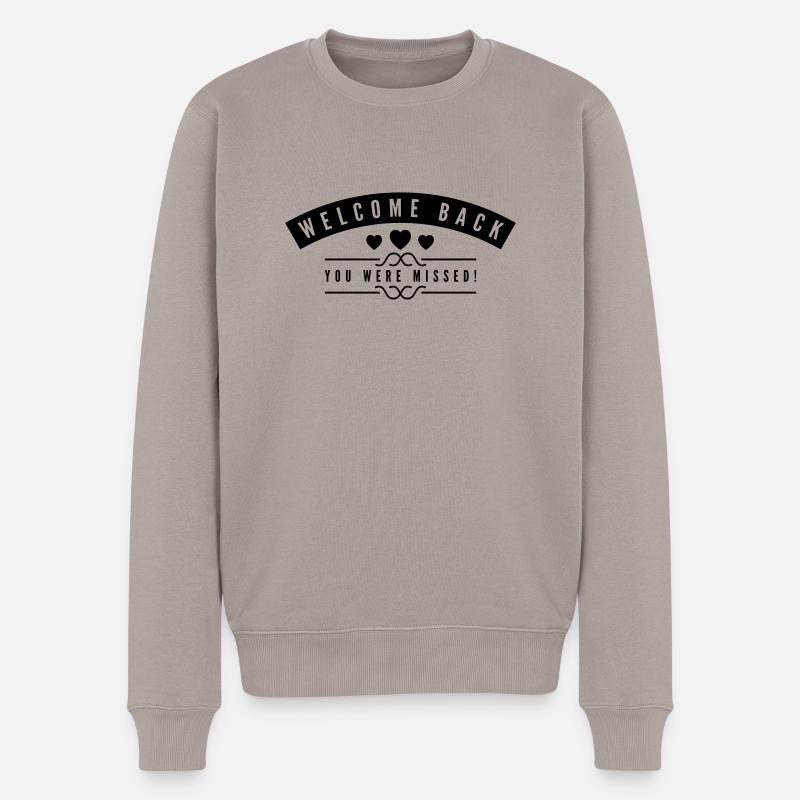 welcome_back__f1 - Männer Premium Bio Pullover - Taupe