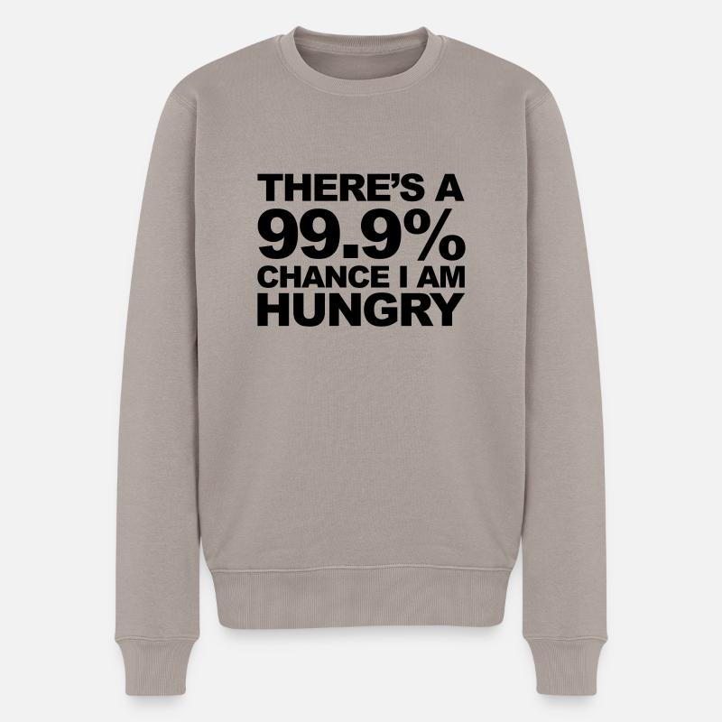 Hungry - Männer Premium Bio Pullover - Taupe