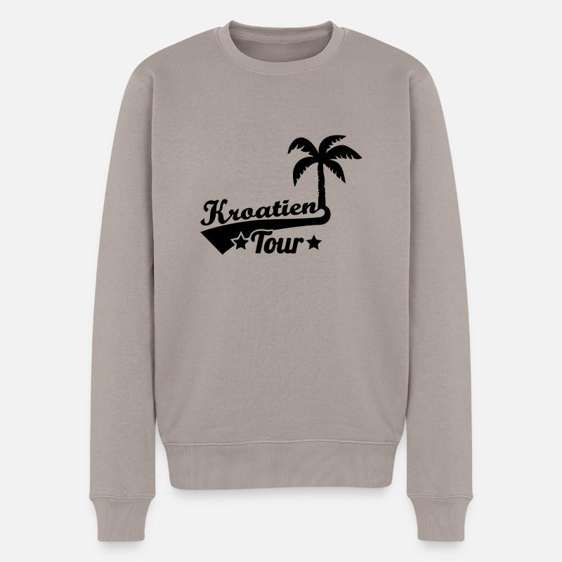 Kroatien - Männer Premium Bio Pullover - Taupe