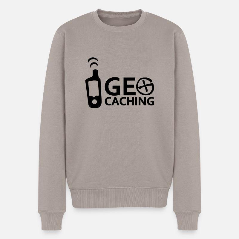 Geocaching - Männer Premium Bio Pullover - Taupe