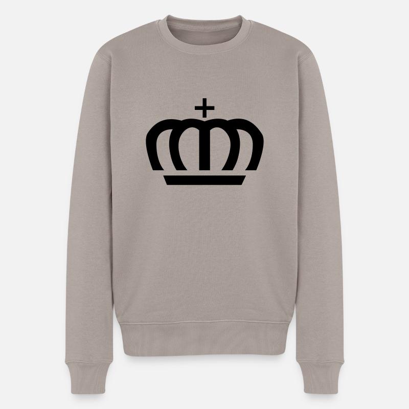Crown - Männer Premium Bio Pullover - Taupe