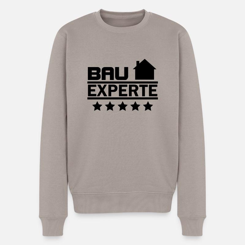 bau experte - Männer Premium Bio Pullover - Taupe