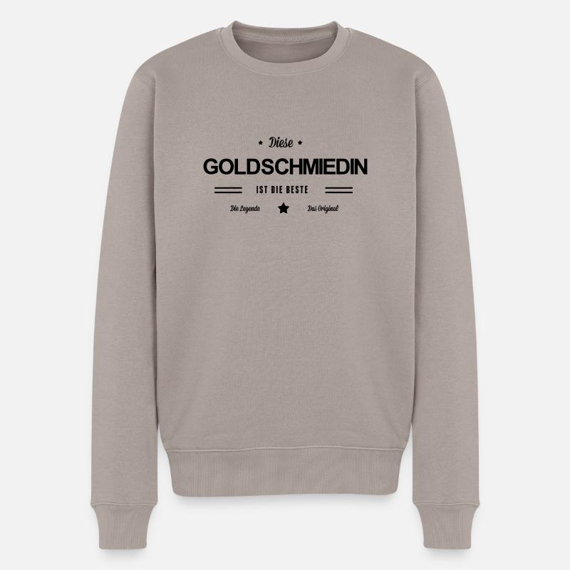 Beste Goldschmiedin - Männer Premium Bio Pullover - Taupe