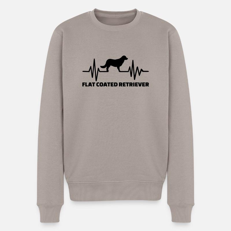 Flat Coated Retriever - Männer Premium Bio Pullover - Taupe