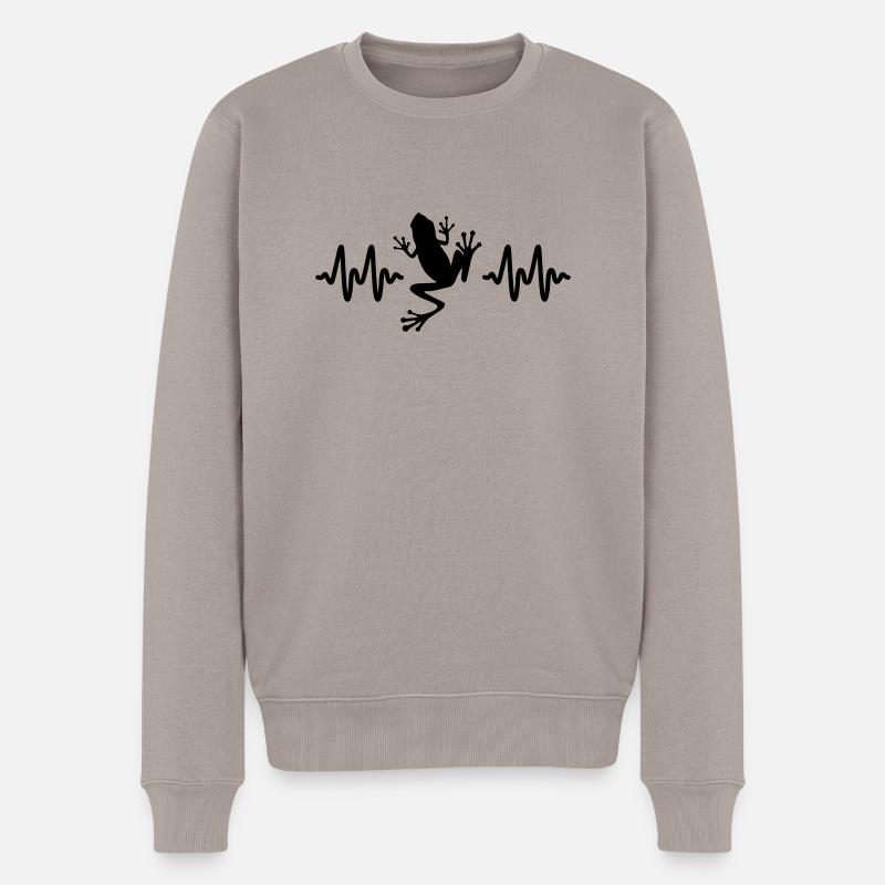 Frosch - Männer Premium Bio Pullover - Taupe
