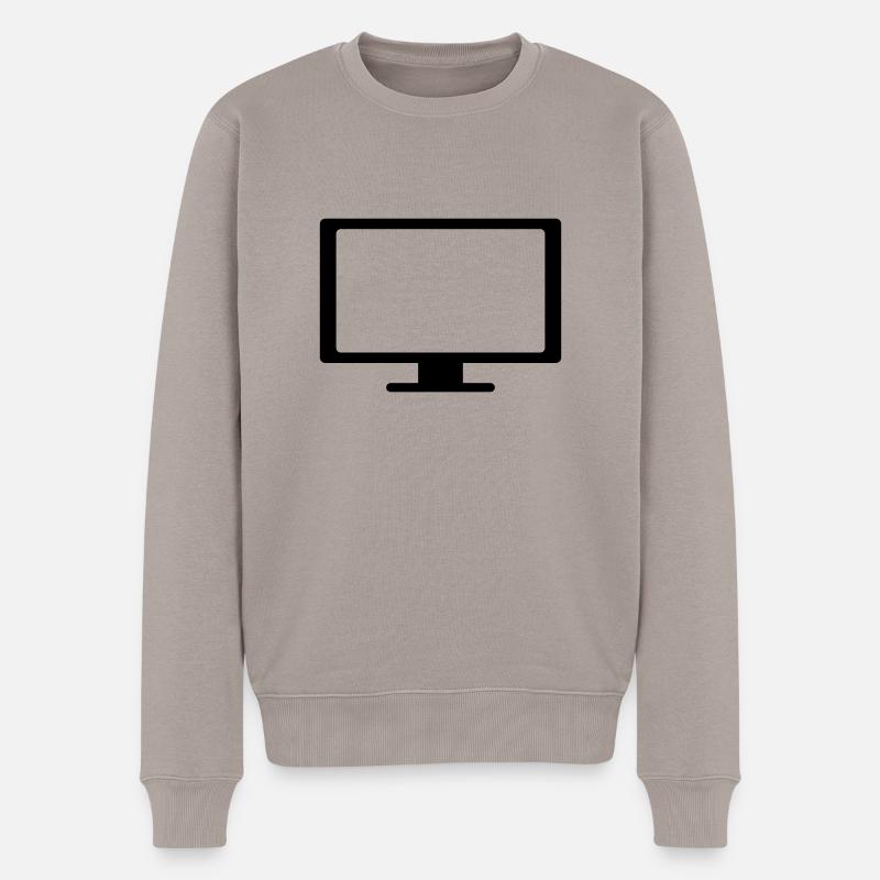 bildschirm - Männer Premium Bio Pullover - Taupe