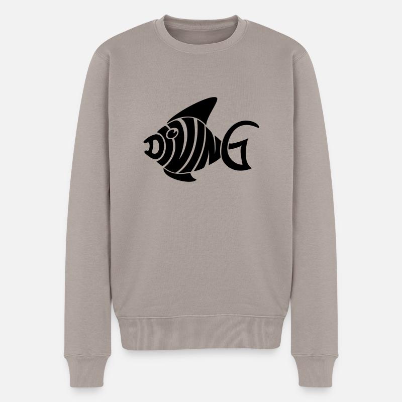 diving - Männer Premium Bio Pullover - Taupe