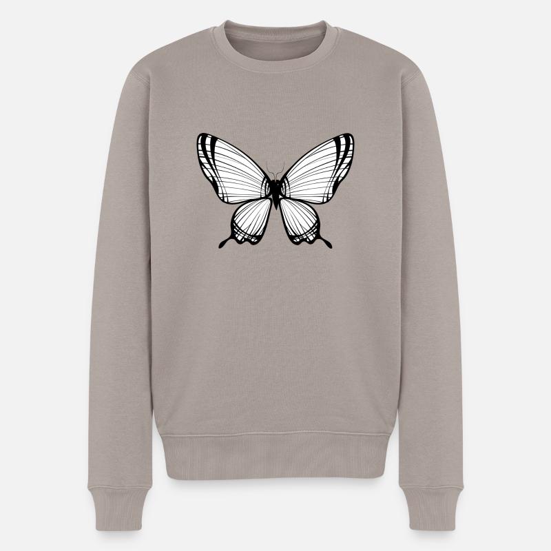 Schmetterling - Männer Premium Bio Pullover - Taupe