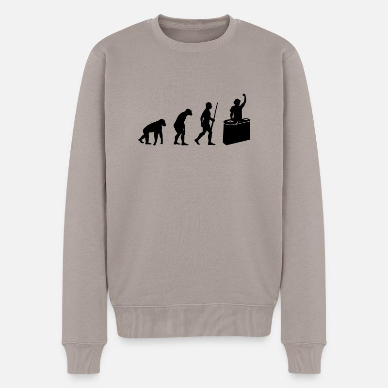 DeeJay Evolution - Männer Premium Bio Pullover - Taupe