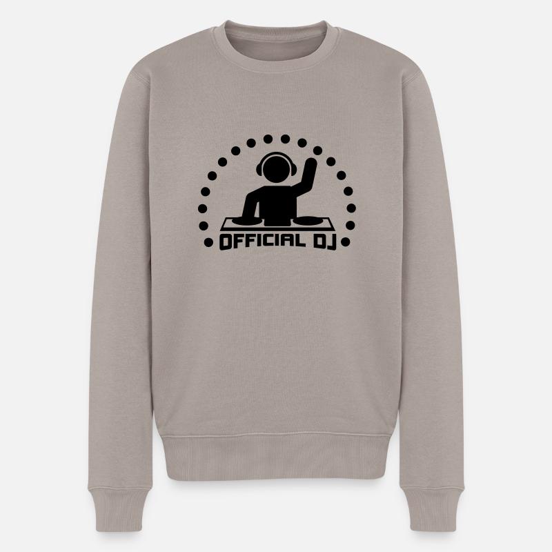 dj_1__f1 - Männer Premium Bio Pullover - Taupe