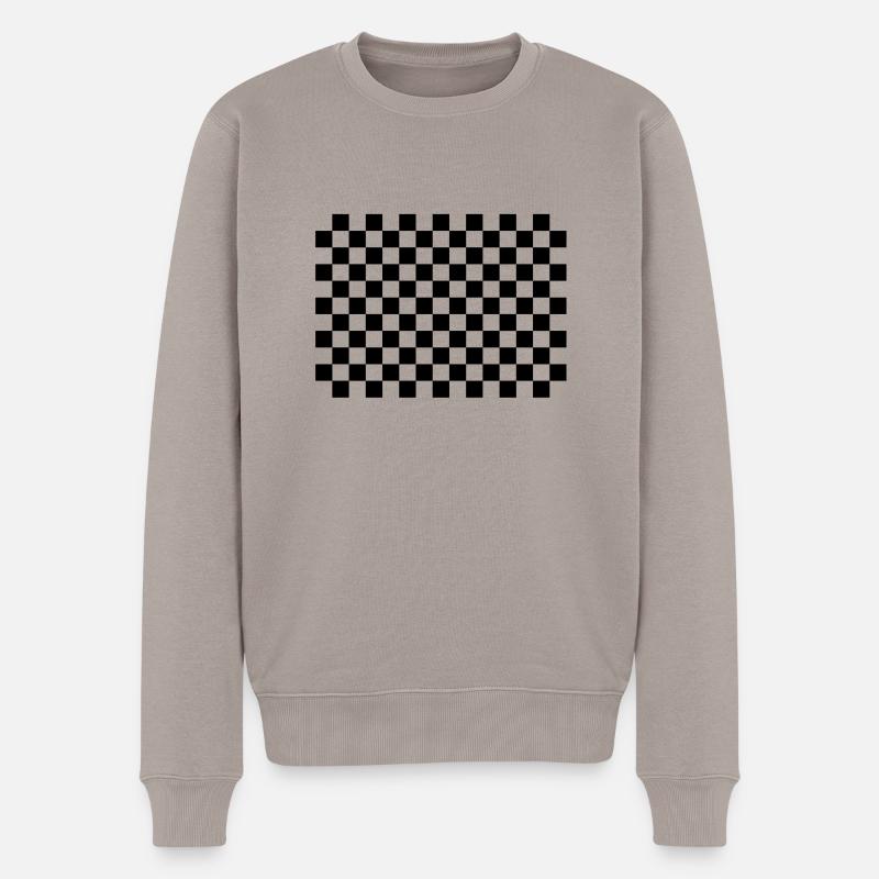 damier - Männer Premium Bio Pullover - Taupe