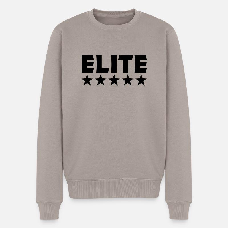 elite - Männer Premium Bio Pullover - Taupe