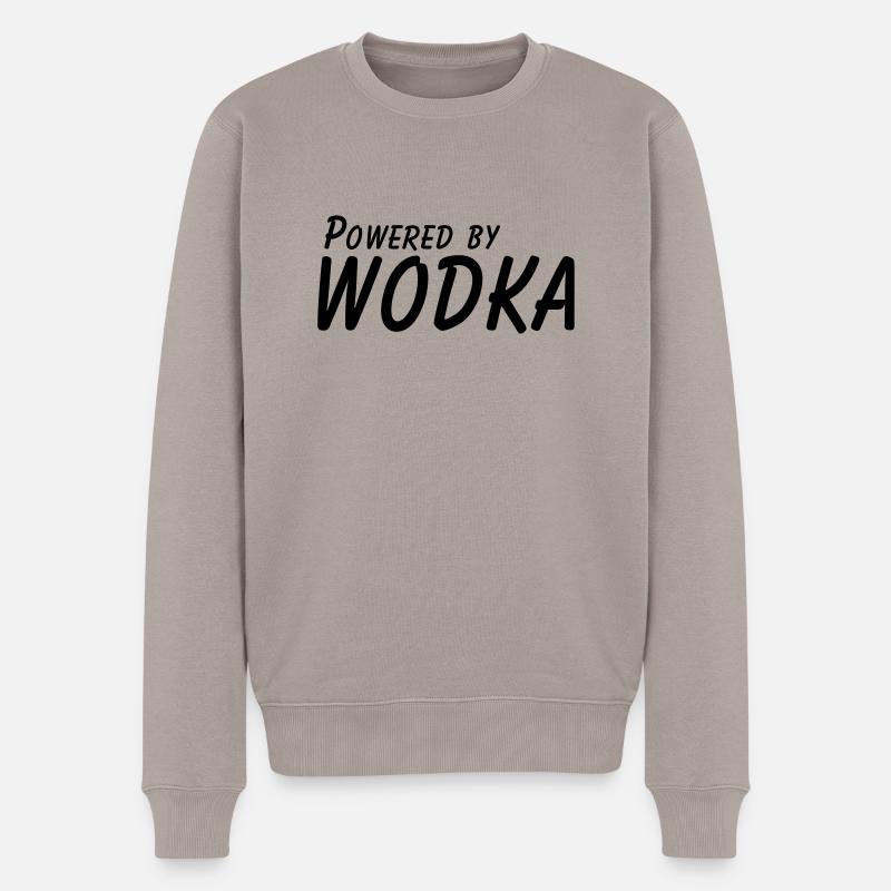 powered by wodka - Männer Premium Bio Pullover - Taupe