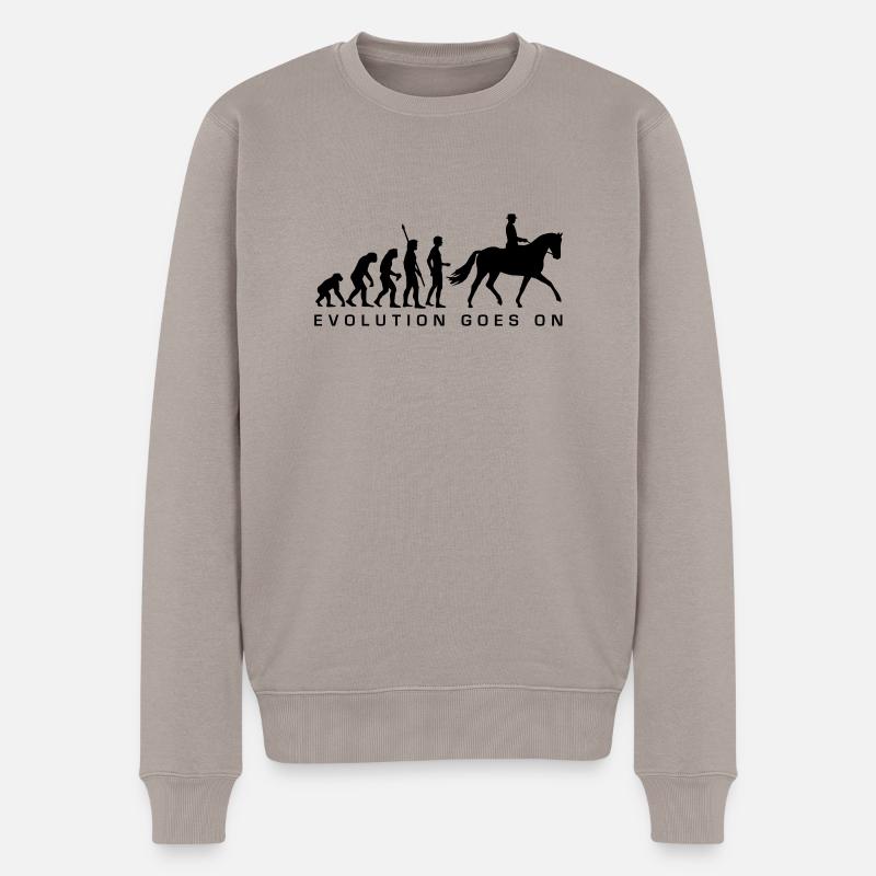 evolution_reiter_b - Männer Premium Bio Pullover - Taupe