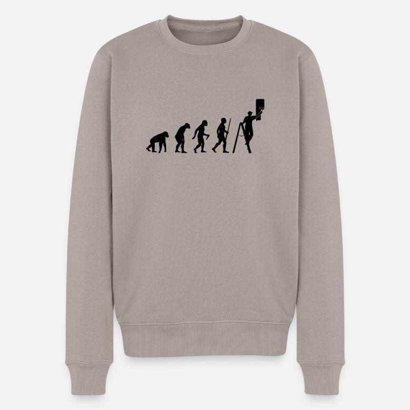 Maler Evolution - Männer Premium Bio Pullover - Taupe