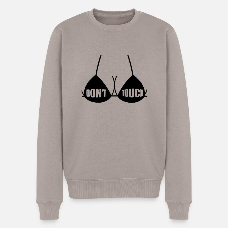 dont_touch_f1 - Männer Premium Bio Pullover - Taupe