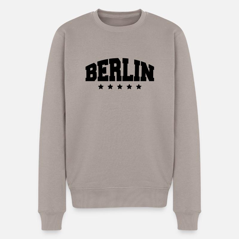 berlin_af1 - Männer Premium Bio Pullover - Taupe