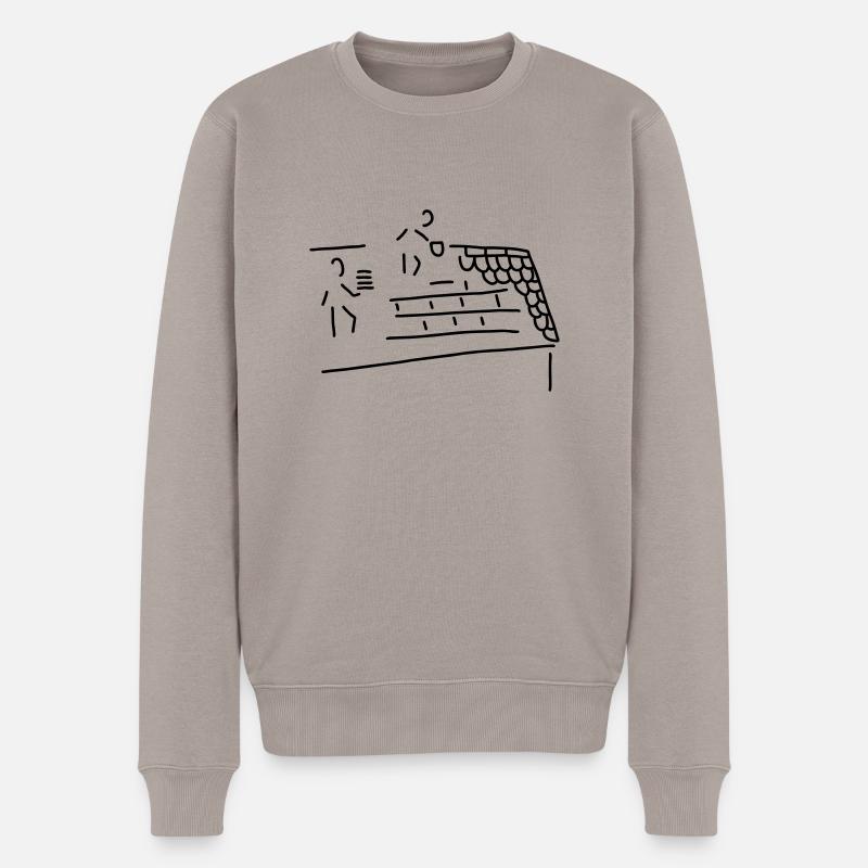 dachdecker - Männer Premium Bio Pullover - Taupe