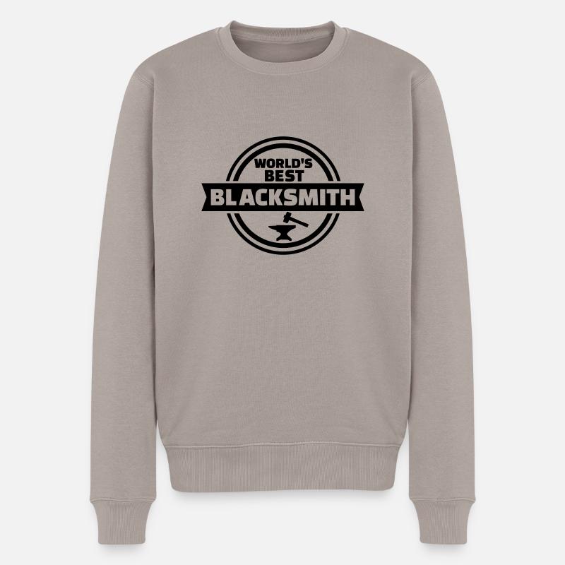 Schmied - Männer Premium Bio Pullover - Taupe