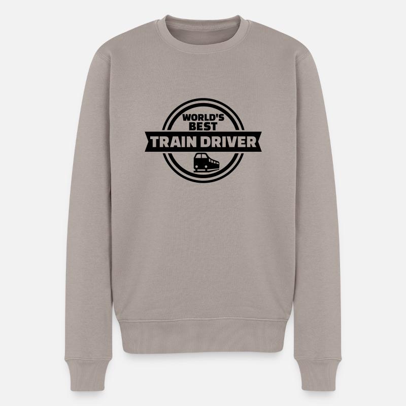 Lokführer - Männer Premium Bio Pullover - Taupe