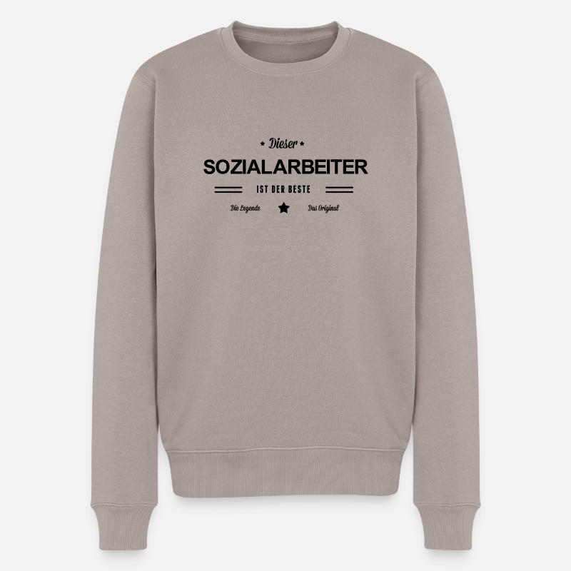 Bester Sozialarbeiter - Männer Premium Bio Pullover - Taupe