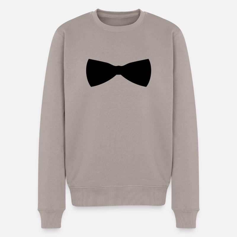 Fliege - Männer Premium Bio Pullover - Taupe