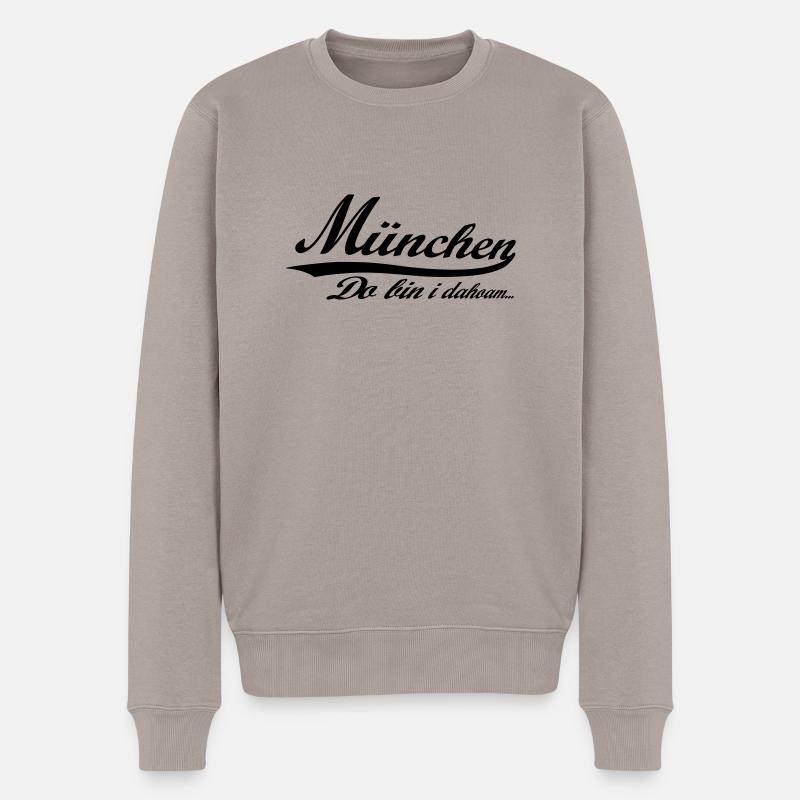 München, do bin i dahoam - Männer Premium Bio Pullover - Taupe