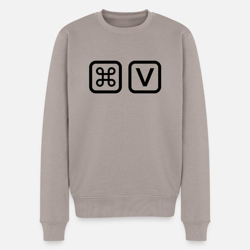 Paste - Vater Sohn Shirt - Männer Premium Bio Pullover - Taupe