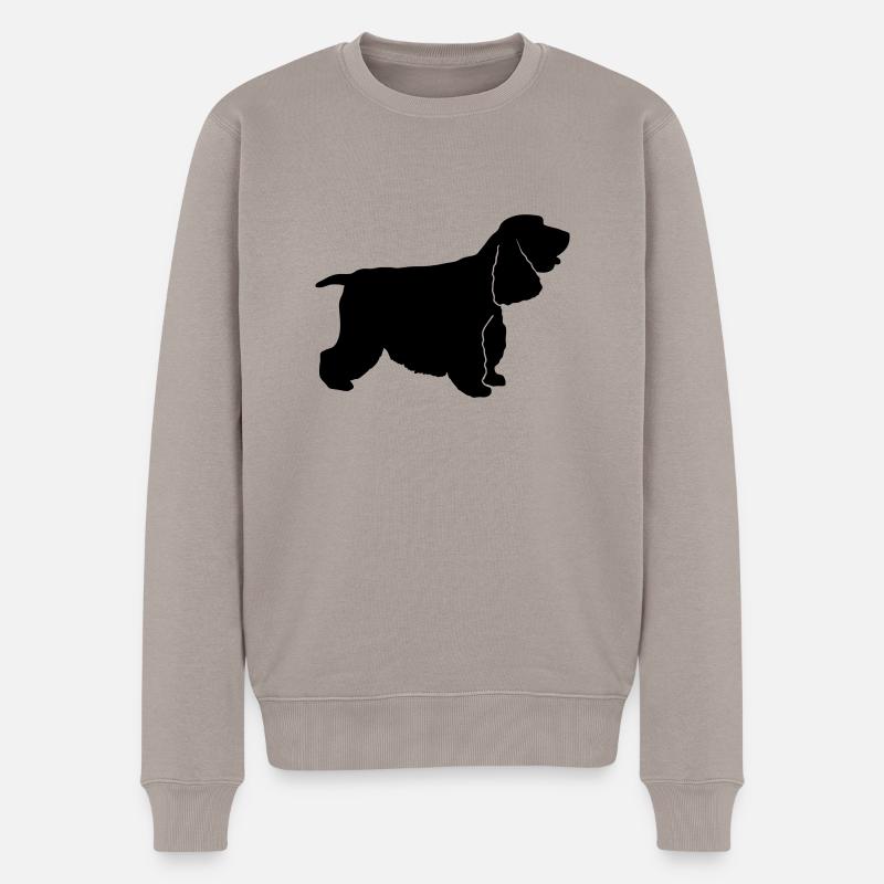 Cocker Spaniel - Pull Premium bio Homme - taupe