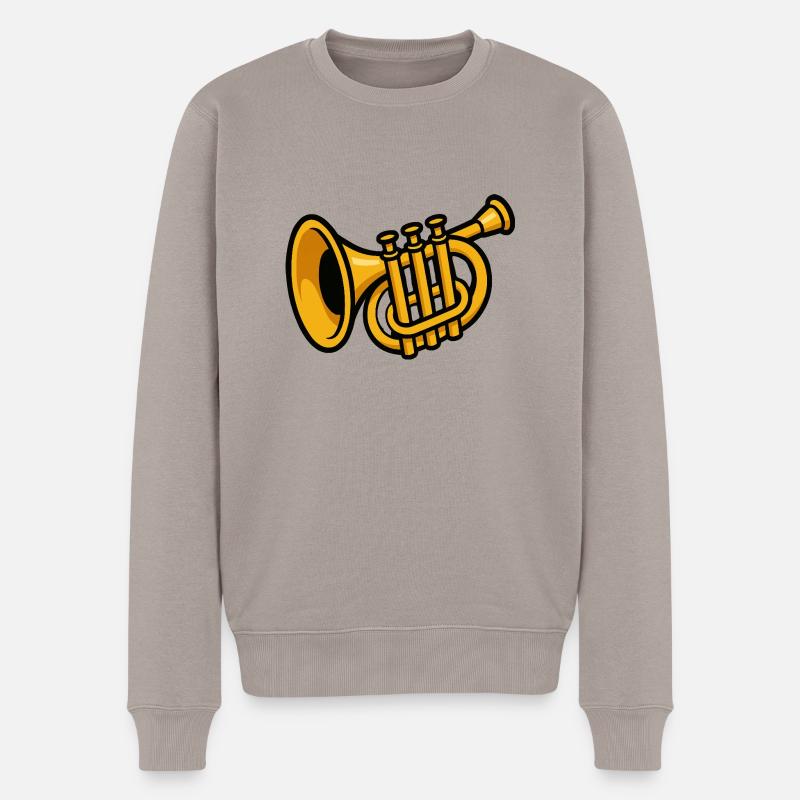 trompete - Männer Premium Bio Pullover - Taupe