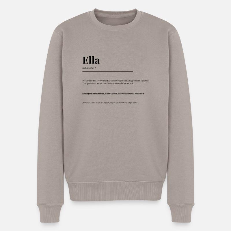 Ella - Männer Premium Bio Pullover - Taupe