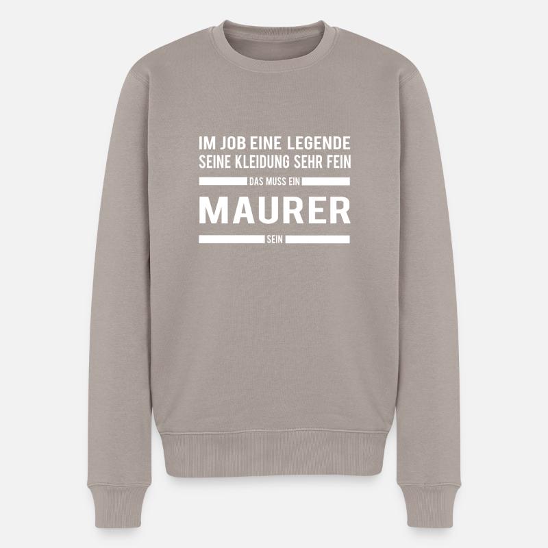Maurer - Männer Premium Bio Pullover - Taupe