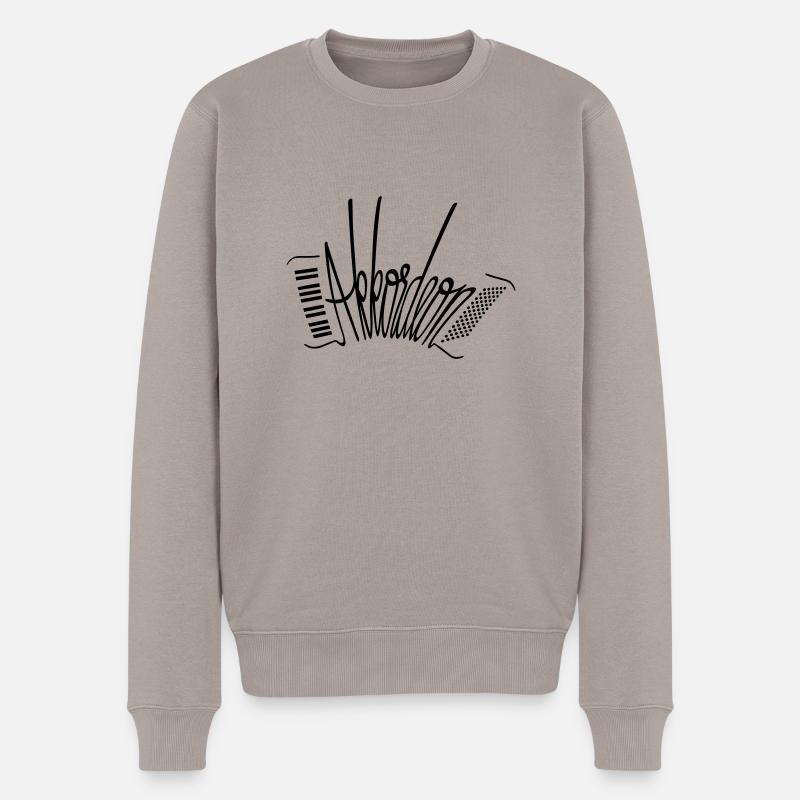 Akkordeon - Männer Premium Bio Pullover - Taupe