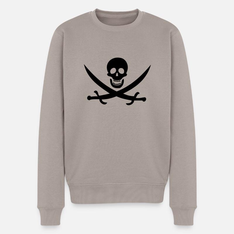 Pirat - Männer Premium Bio Pullover - Taupe