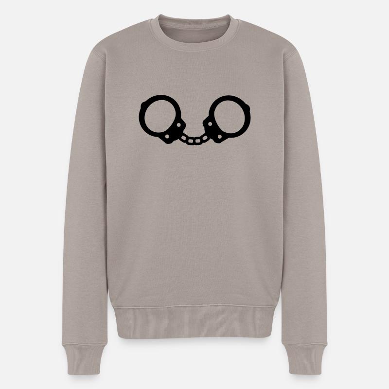 Handschellen - Männer Premium Bio Pullover - Taupe