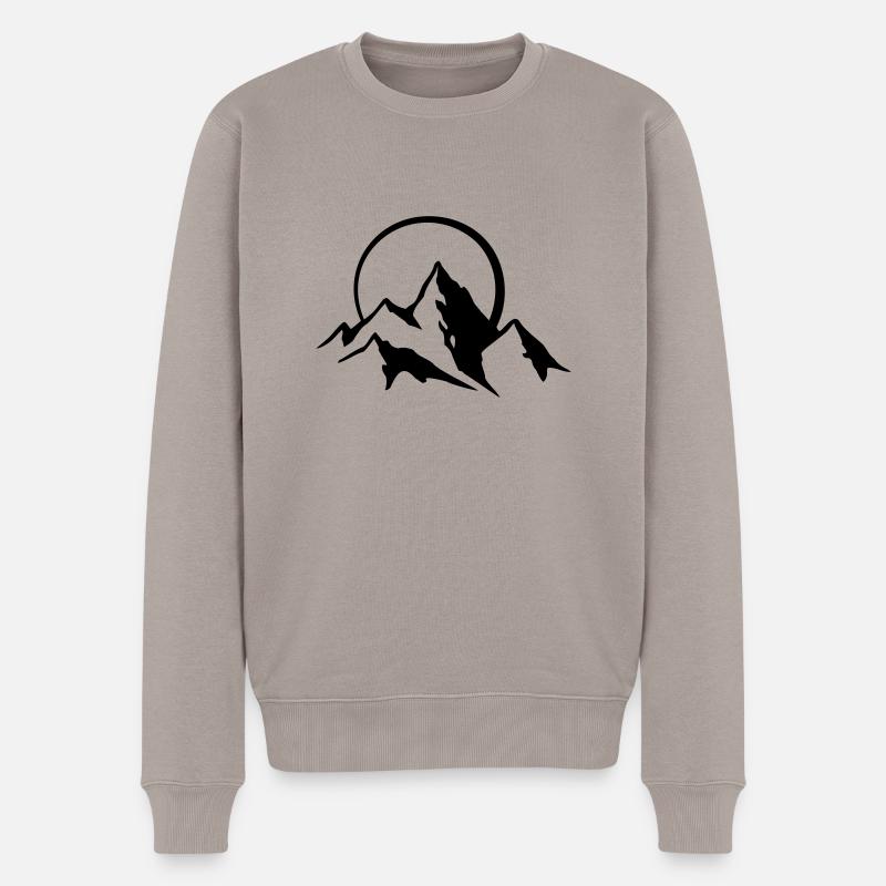 bergpanorama_4 - Männer Premium Bio Pullover - Taupe