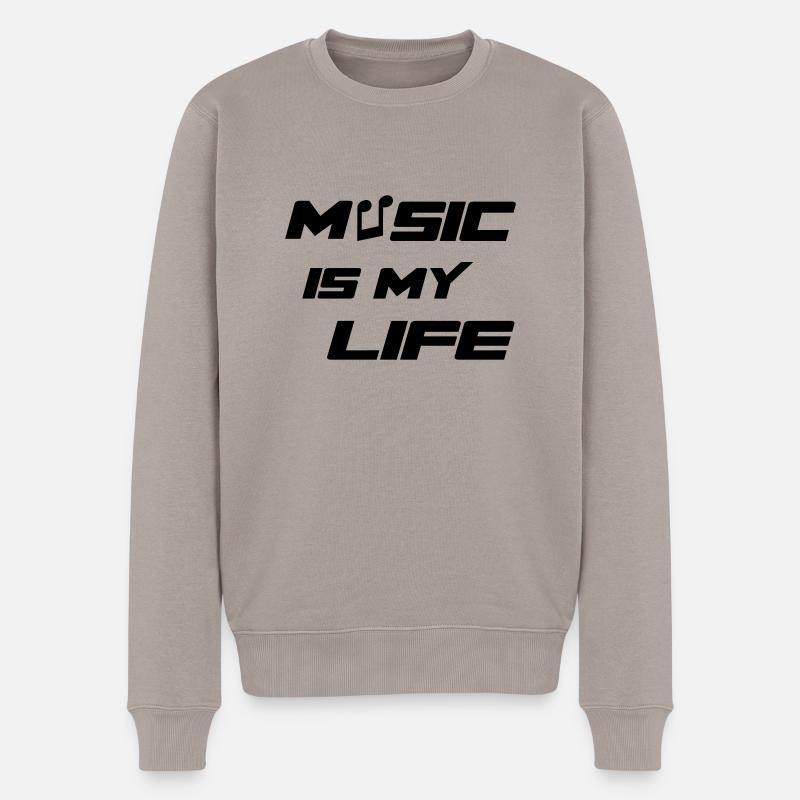 Music - Männer Premium Bio Pullover - Taupe