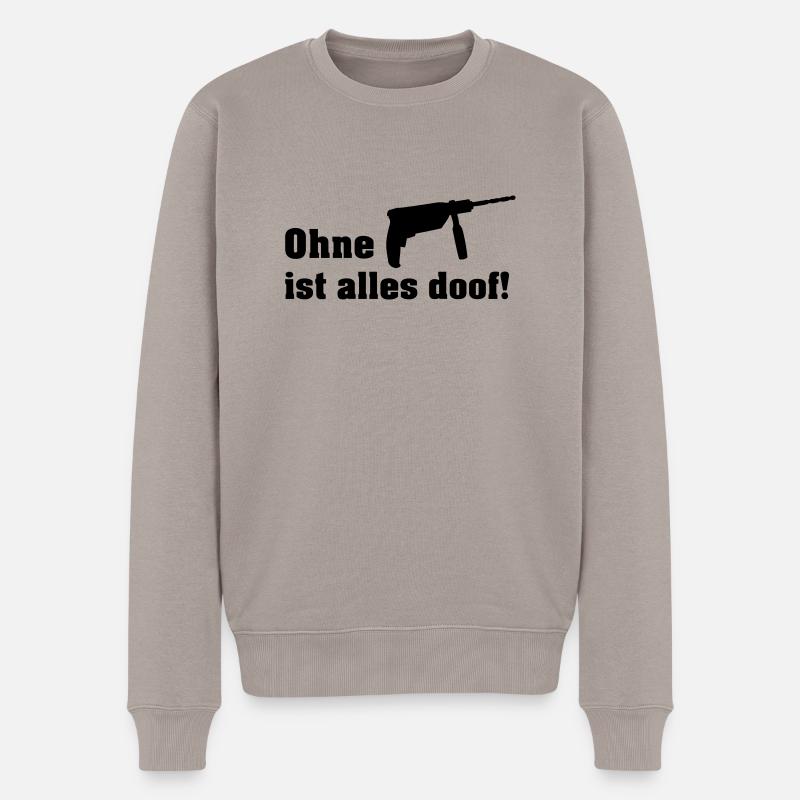 ohne bohrmaschine - Männer Premium Bio Pullover - Taupe