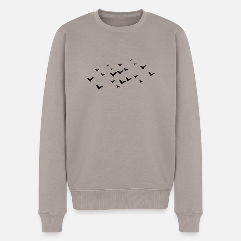 Oiseaux - Pull Premium bio Homme - taupe