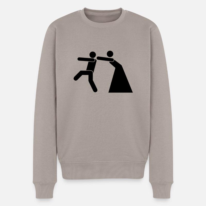 Ehe: Flucht unmöglich! - Männer Premium Bio Pullover - Taupe