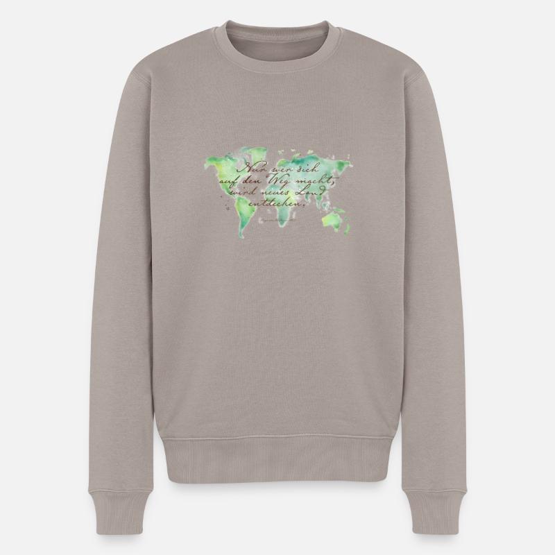 Land entdecken - Männer Premium Bio Pullover - Taupe