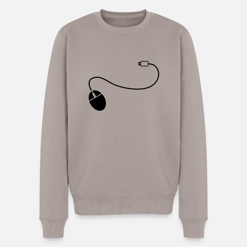 mouse_cursor__f1 - Männer Premium Bio Pullover - Taupe