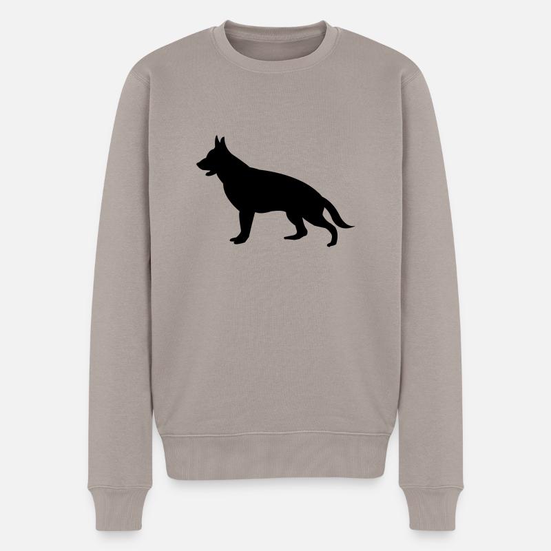 dog - Männer Premium Bio Pullover - Taupe