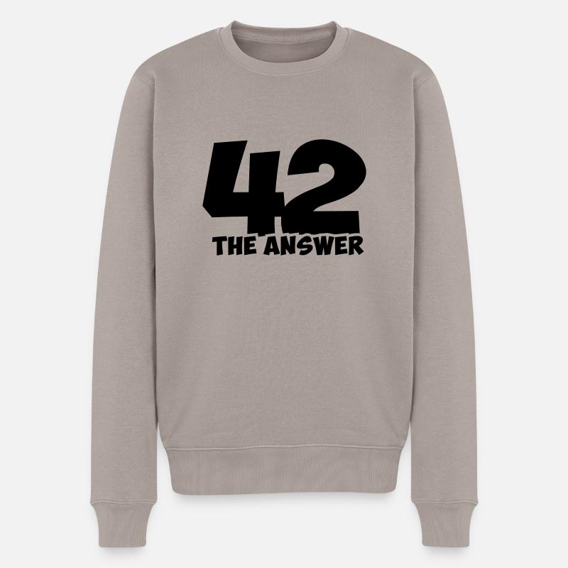 the answer 42 - Männer Premium Bio Pullover - Taupe
