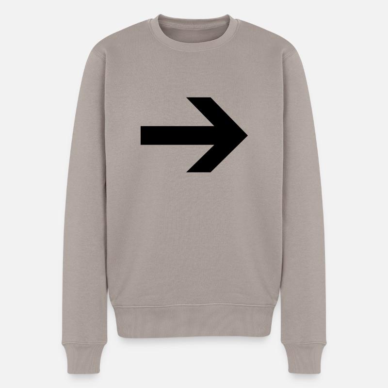 Pfeil nach rechts - Männer Premium Bio Pullover - Taupe