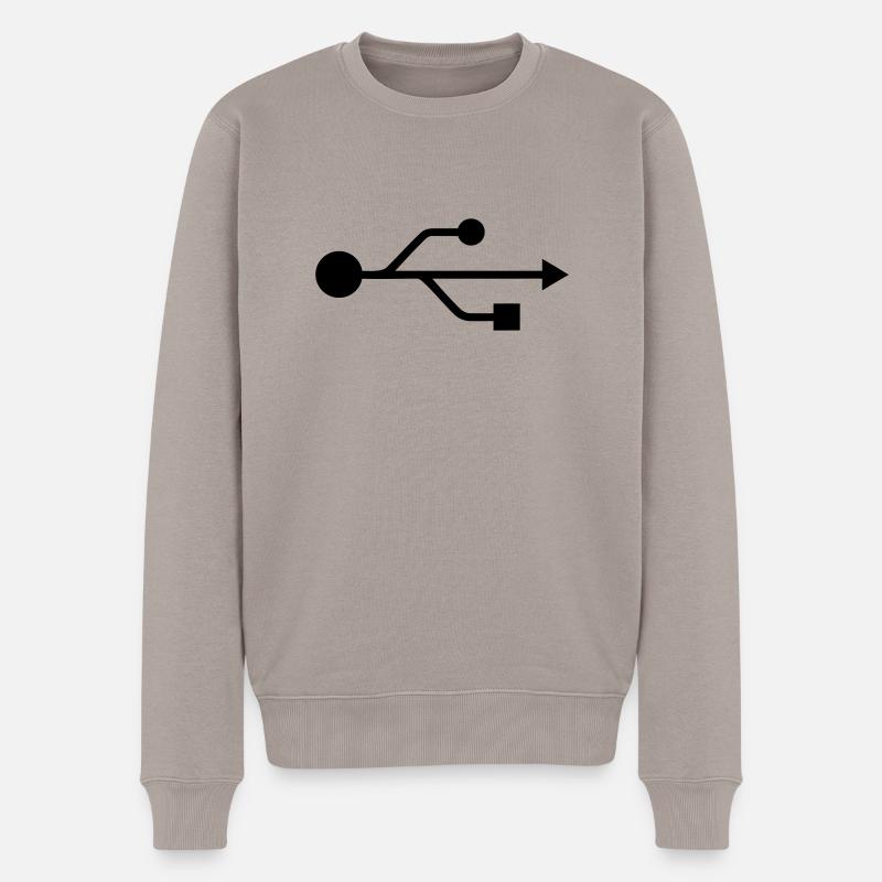 usb - Männer Premium Bio Pullover - Taupe