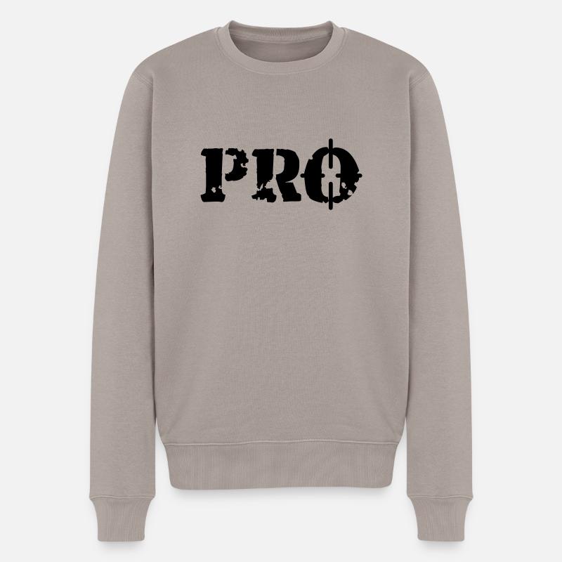pro - Männer Premium Bio Pullover - Taupe