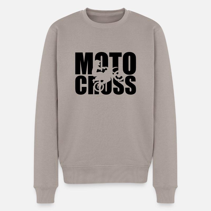 Motocross - Männer Premium Bio Pullover - Taupe